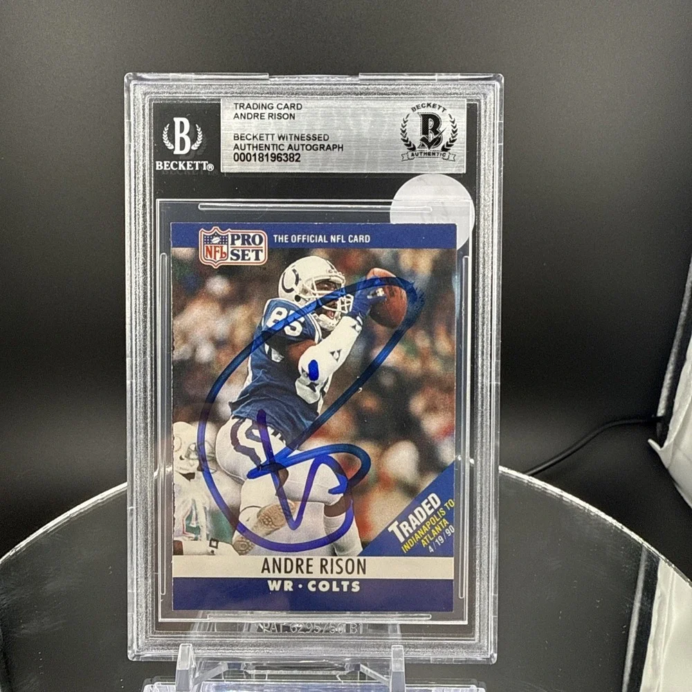 1990 Pro Set Football ANDRE RISON AUTO Rookie Card #134 Indianapolis Colts BGS